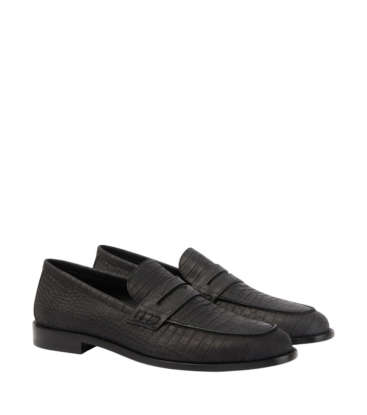 Photo: Manolo Blahnik Croc-effect leather penny loafers