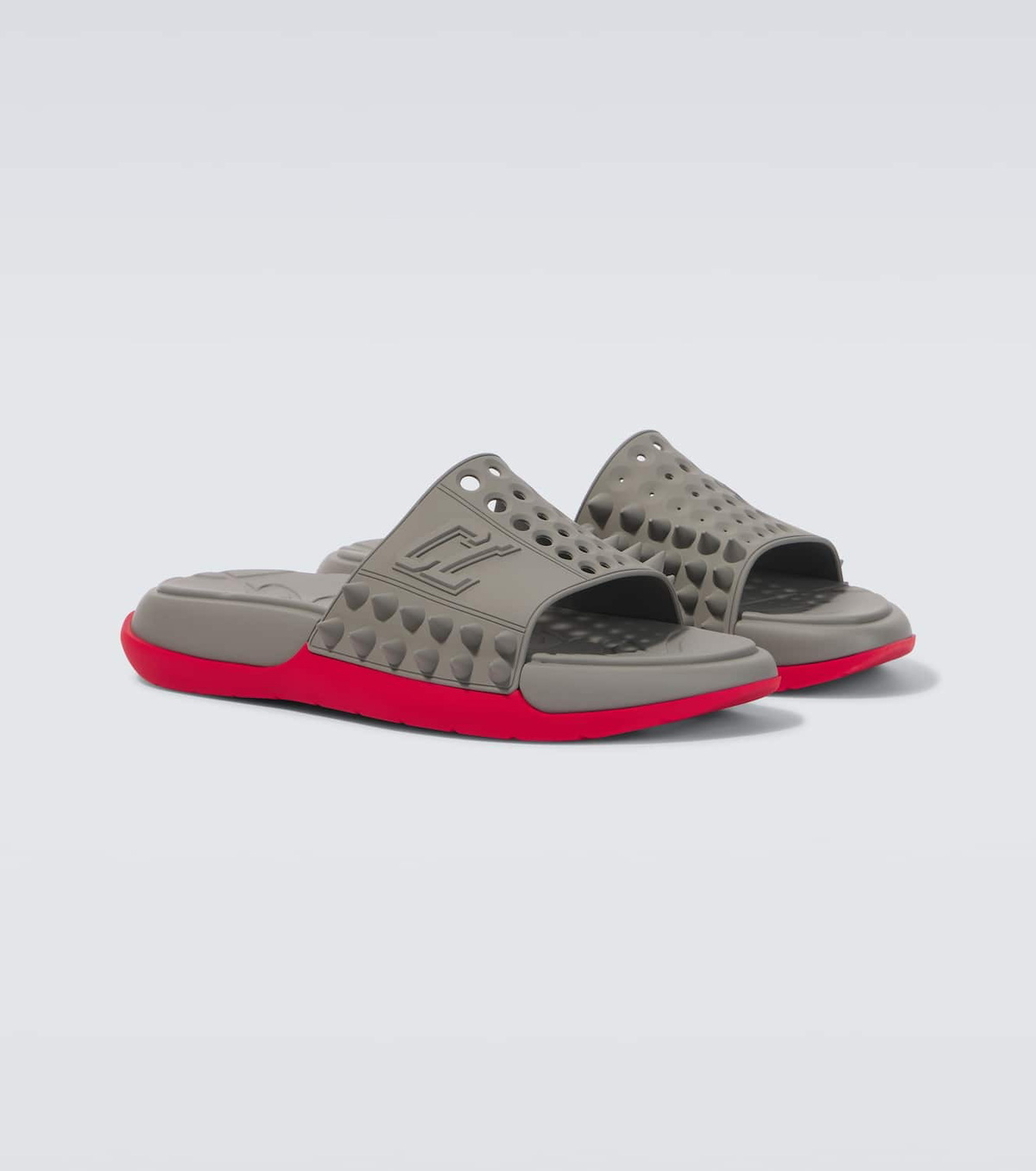 Christian Louboutin Take It Easy perforated spiked slides