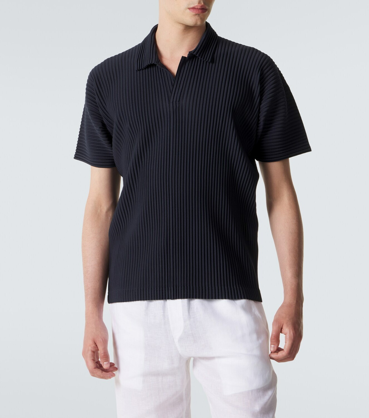 Homme Plissé Issey Miyake Basics pleated polo shirt