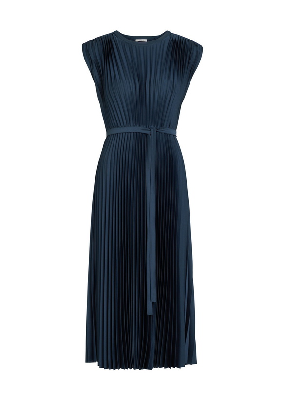 Photo: Joseph Volta Plissé Satin-crepe Midi Dress Indigo