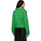 Tibi Green Cropped Sweater