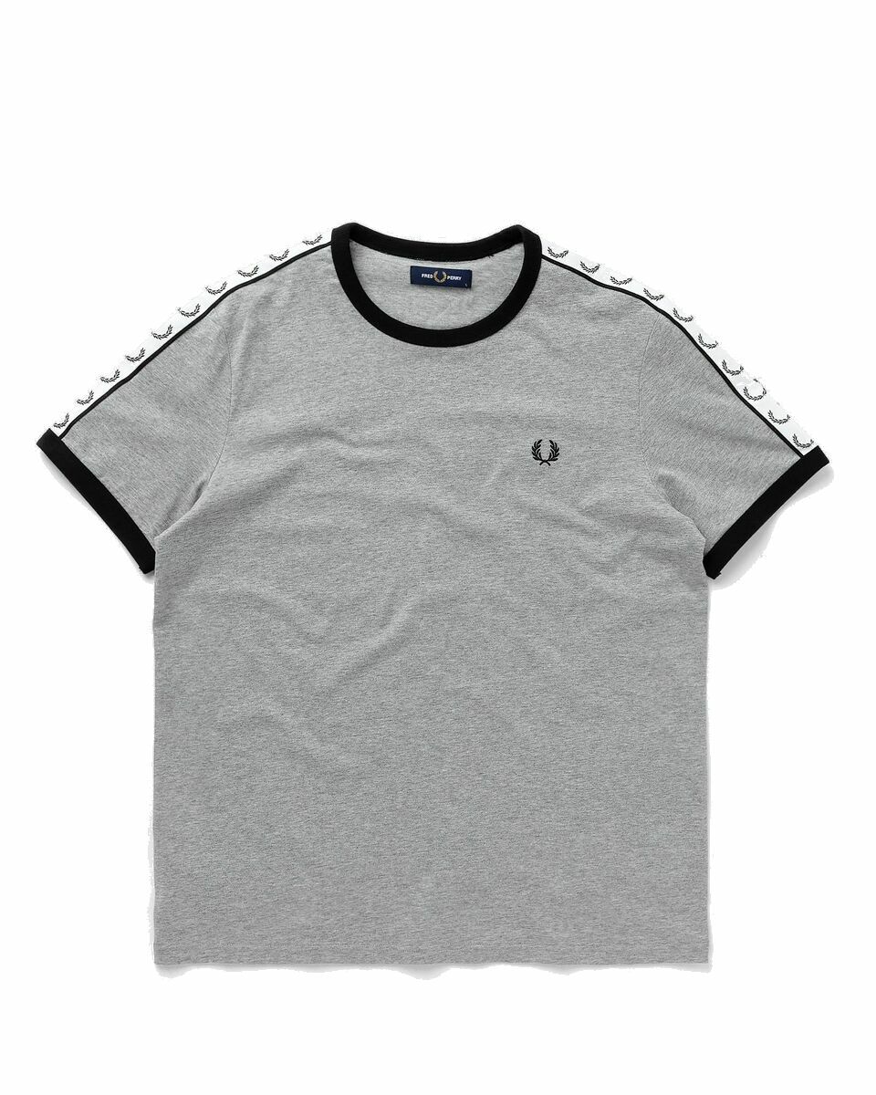 Photo: Fred Perry Taped Ringer T Shirt Grey - Mens - Shortsleeves