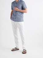 ORLEBAR BROWN - Hibbert Camp-Collar Linen and Cotton-Blend Shirt - Blue