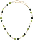 VEERT Gold 'The Single Multi Green' Pearl Necklace Necklace