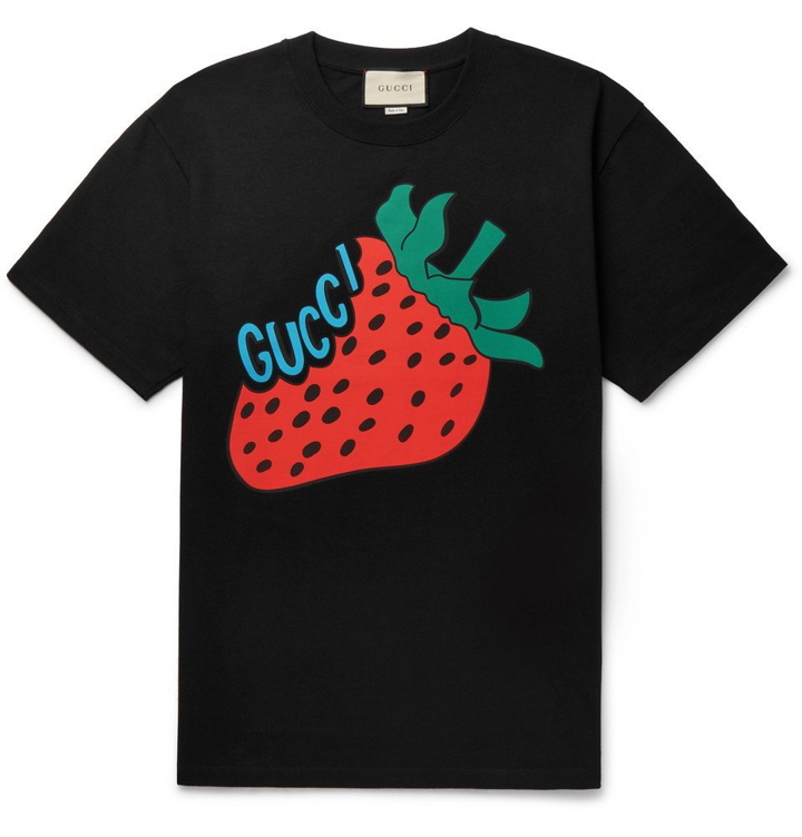 Photo: Gucci - Oversized Printed Cotton-Jersey T-Shirt - Black