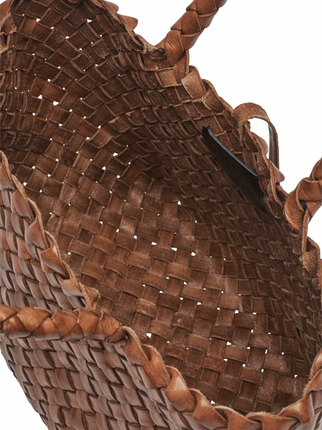 LITTLE LIFFNER Mini Basket Leather Top Handle Bag