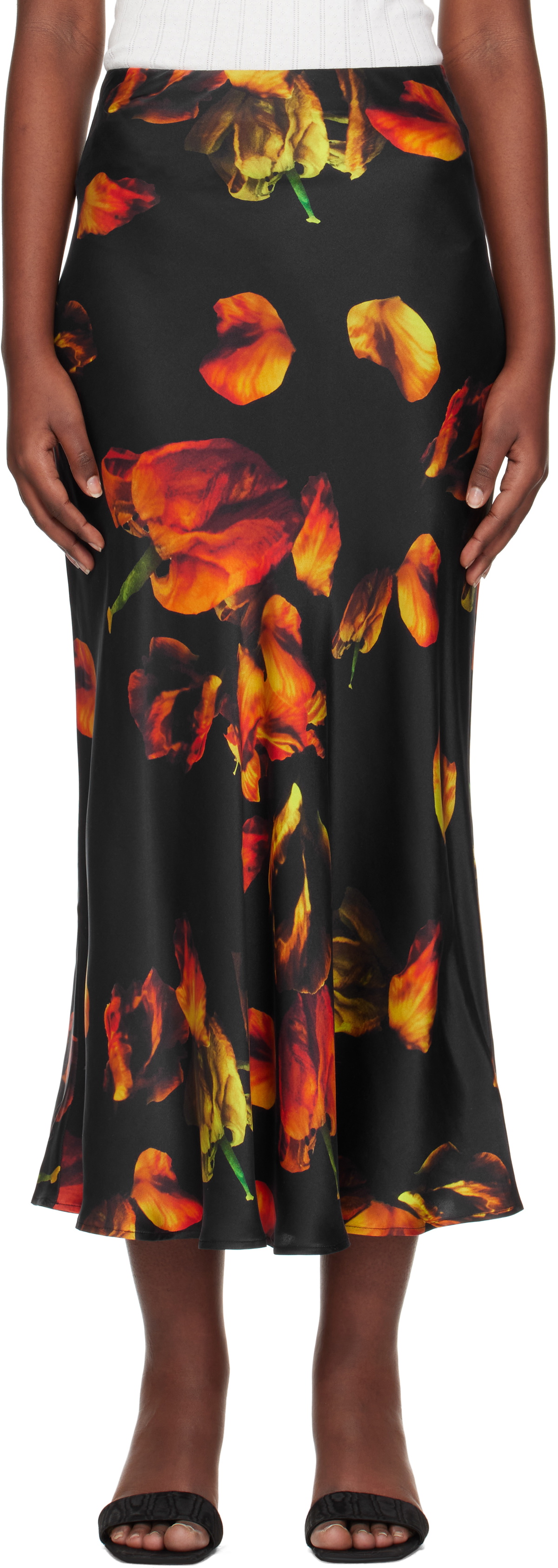 Silk Laundry Multicolor Long Bias Cut Maxi Skirt