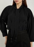Lemaire Scarf-effect Cotton Blouse Black