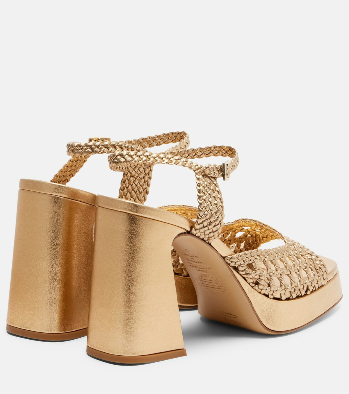 Souliers Martinez Cheyenne metallic leather sandals