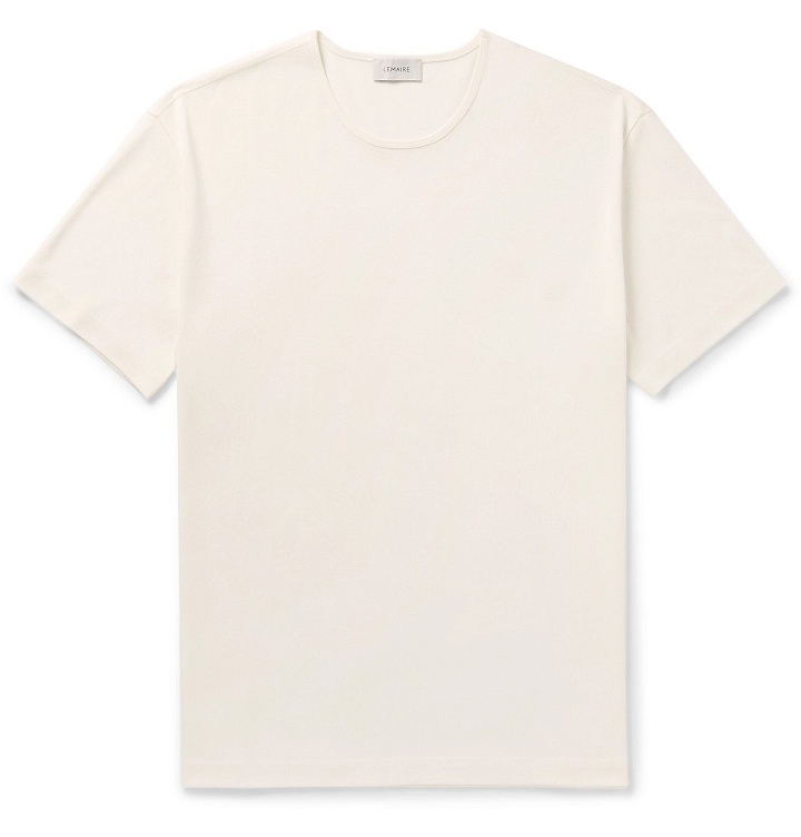 Photo: Lemaire - Ribbed Cotton-Jersey T-Shirt - White