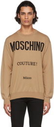 Moschino Beige Wool 'Couture!' Sweater