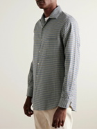 Loro Piana - Logo-Appliquéd Checked Cotton-Flannel Shirt - Blue