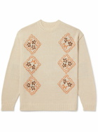 KAPITAL - Kookei Jacquard-Knitted Cotton-Blend Sweater - Neutrals