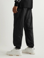 Off-White - Tapered Logo-Print Embroidered Shell Track Pants - Black