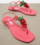Aquazzura Berry raffia-effect thong sandals