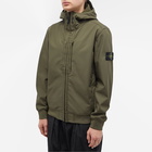 Stone Island Men's Soft Shell-R Hooded Jacket in Olive