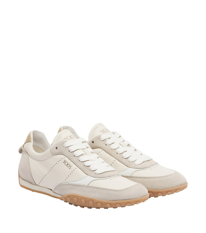 Photo: Tod's Suede-trimmed leather sneakers