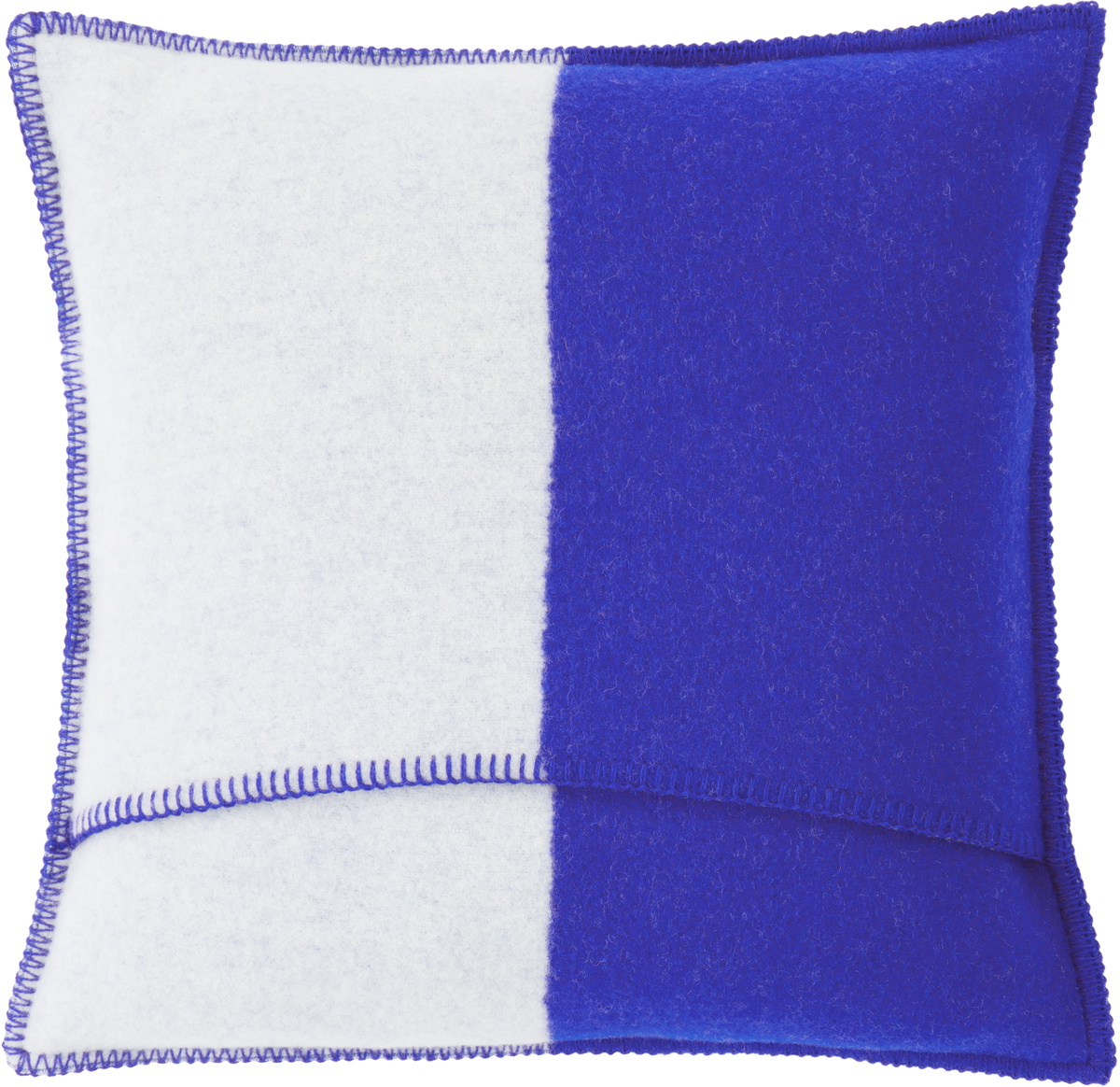 Burberry Navy & White EKD Wool Cushion