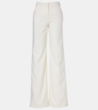 Costarellos Pleated wool-blend wide-leg pants