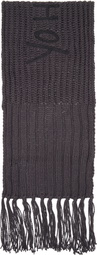 Y-3 Gray Oversized Chunky Knit Scarf