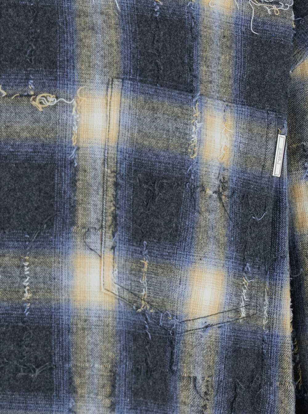 Juun.J Multicolor Shirt With Classic Collar And All-over Check Motif In Cotton Man
