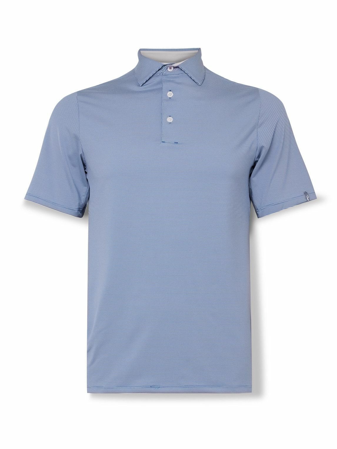 Photo: Kjus Golf - Soren Slim-Fit Striped Stretch-Jersey Golf Polo Shirt - Blue