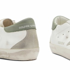 Golden Goose Men's Super Star Leather Sneaker in White/Green/Ice