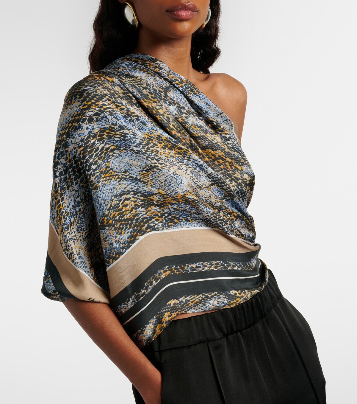 Christopher Esber Snake-print silk scarf