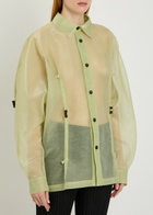 Issey Miyake Drawstring Organza Shirt Olive
