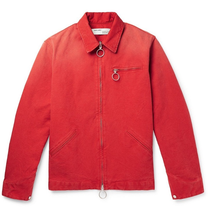 Photo: Off-White - Logo-Embroidered Cotton-Canvas Jacket - Men - Red