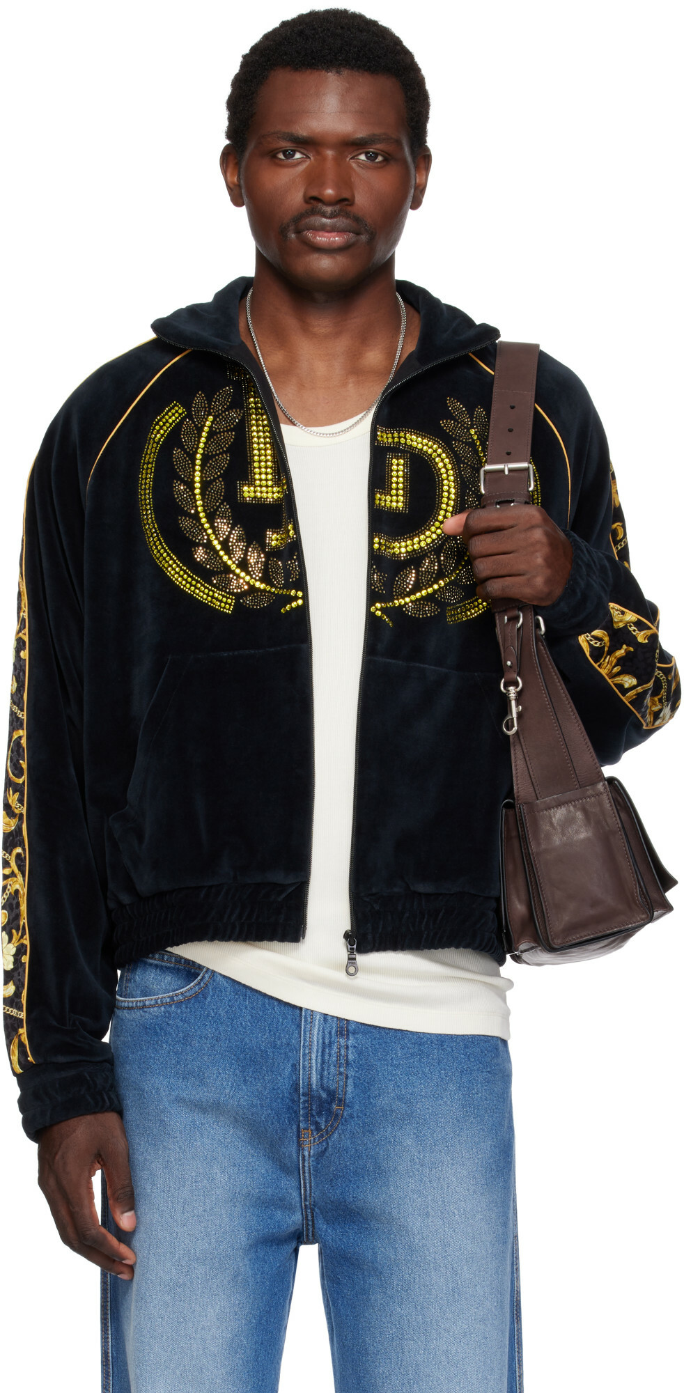 LU'U DAN Black Supa-Sleaze Track Jacket