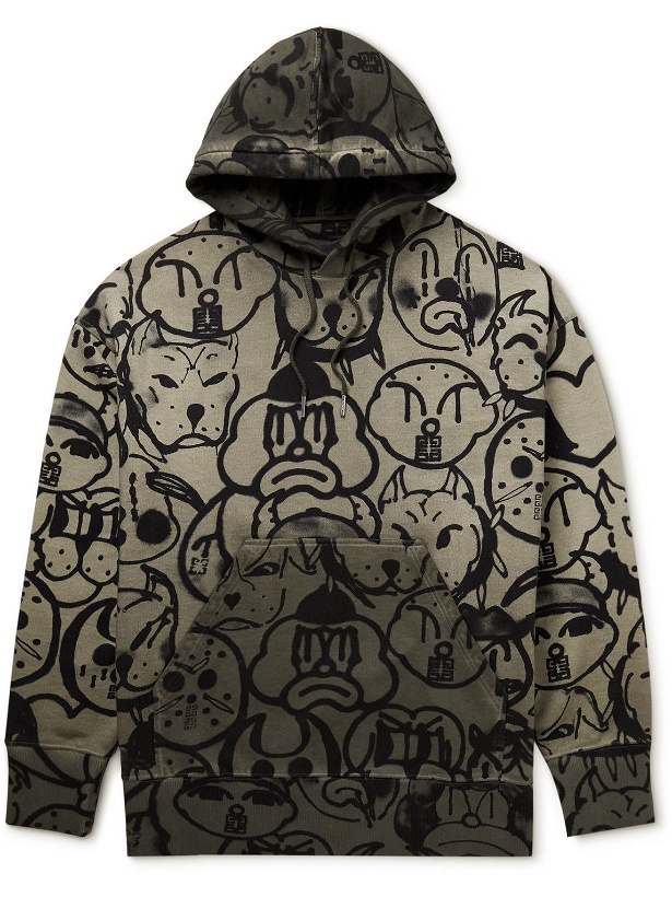 Photo: Givenchy - Chito Printed Cotton-Jersey Hoodie - Green