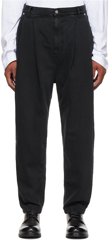Photo: Hed Mayner Black Pleated Jeans