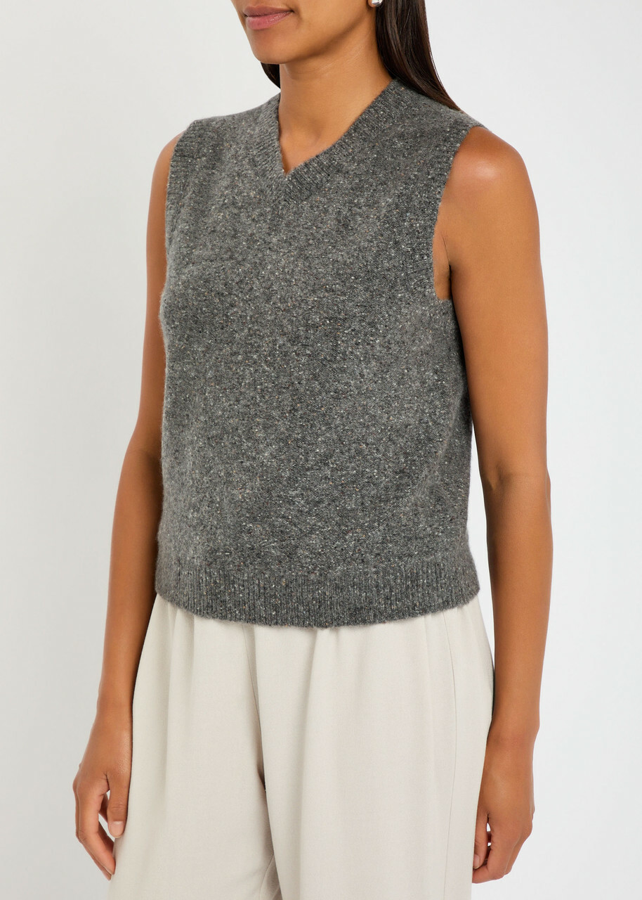 Vince Melange Cashmere Vest Grey