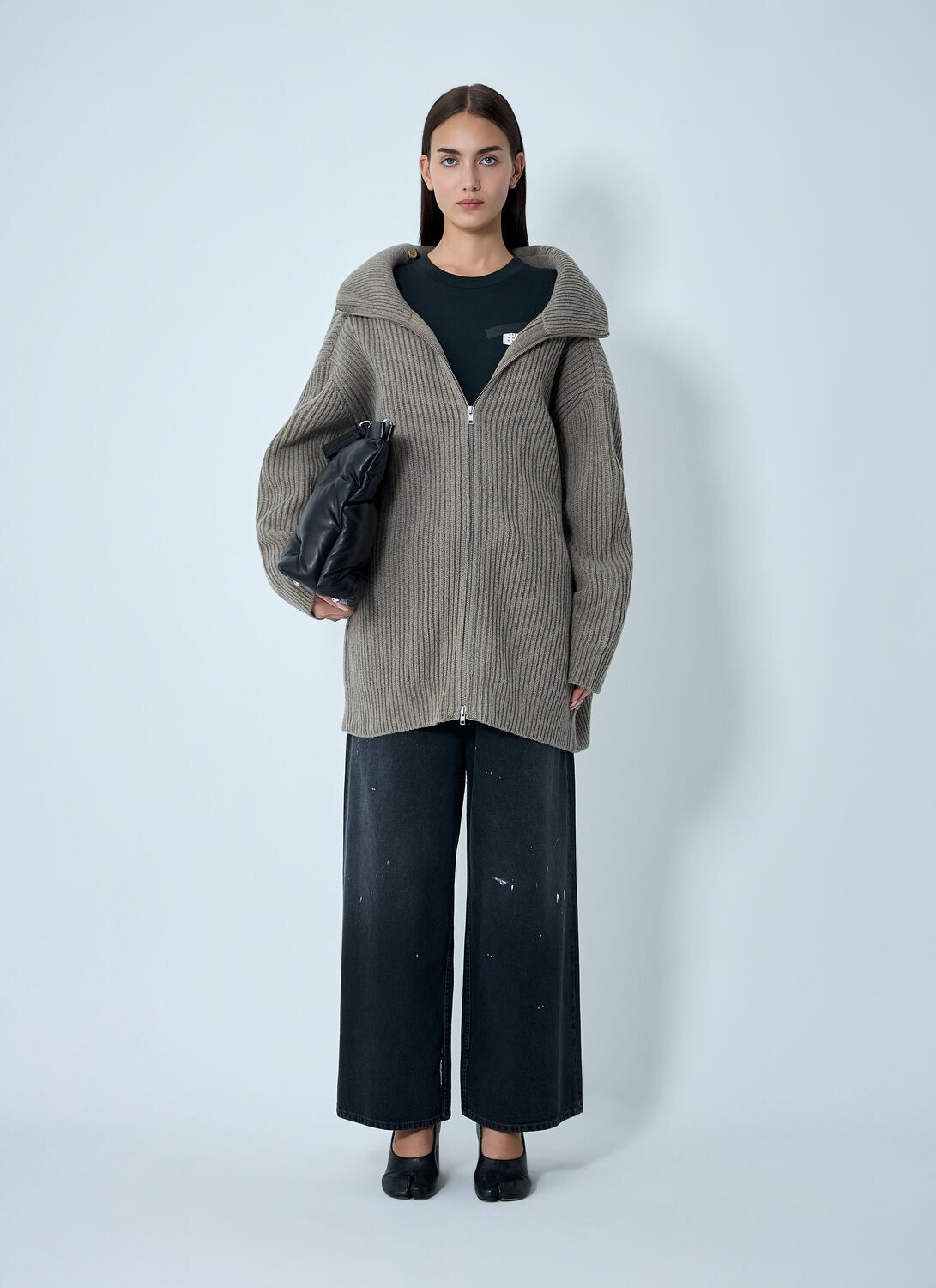 MM6 Maison Margiela Ribbed Zip-Up Cardigan