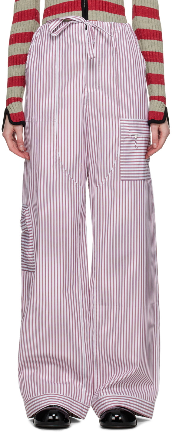Cormio White & Burgundy Pijama Trousers
