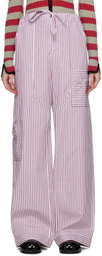 Cormio White & Burgundy Pijama Trousers