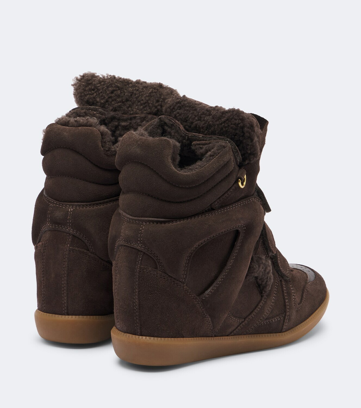 Isabel Marant Bekett shearling-lined suede wedge sneakers