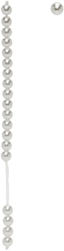 Photo: MM6 Maison Margiela White Asymmetric Pearl Earrings