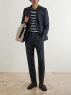 Mr P. - Striped Cotton Terry T-shirt - Blue