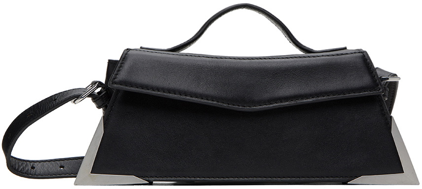 Han Kjobenhavn Black Crinkle Leather Metal Shoulder Bag