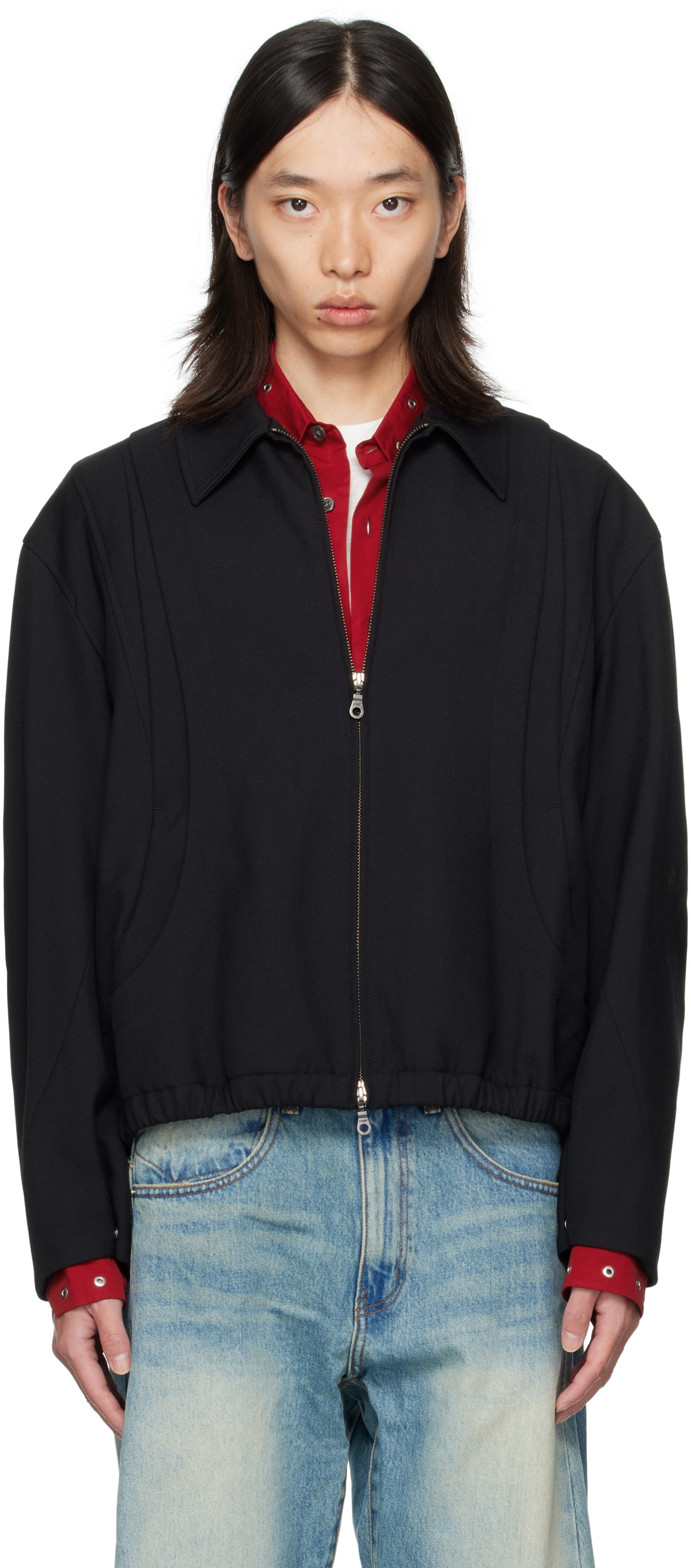 COOR Black Wool Blouson Jacket