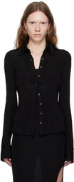 Louisa Ballou Black Button-Down Shirt