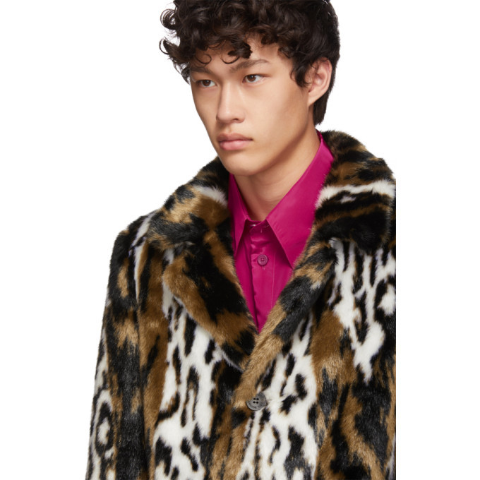 Neil Barrett Multicolor Leopard Faux-Fur Slim Jacket Neil