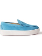 Christian Louboutin - Paqueboat Suede Penny Loafers - Blue