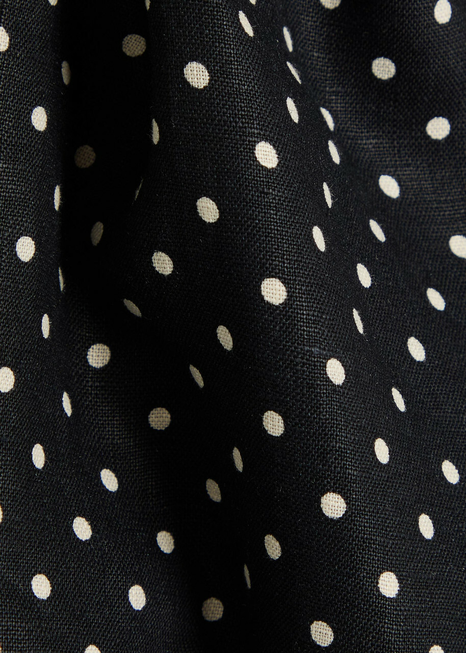 Faithfull The Brand Petro Polka dot Linen top Black And White