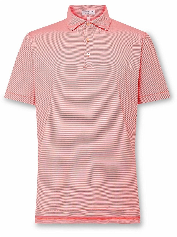 Photo: Peter Millar - Jubilee Striped Stretch-Jersey Golf Polo Shirt - Pink