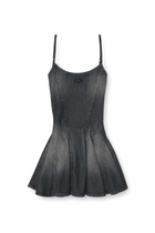 Diesel Denim mini dress with lightweight skirt - Dresses Womens in Grey