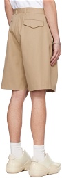 Lownn Beige Pleated Shorts