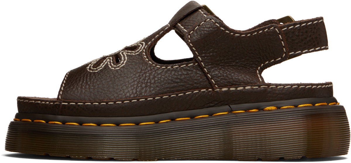 Dr. Martens Brown Dunnet Flower Full Grain Leather Sandals